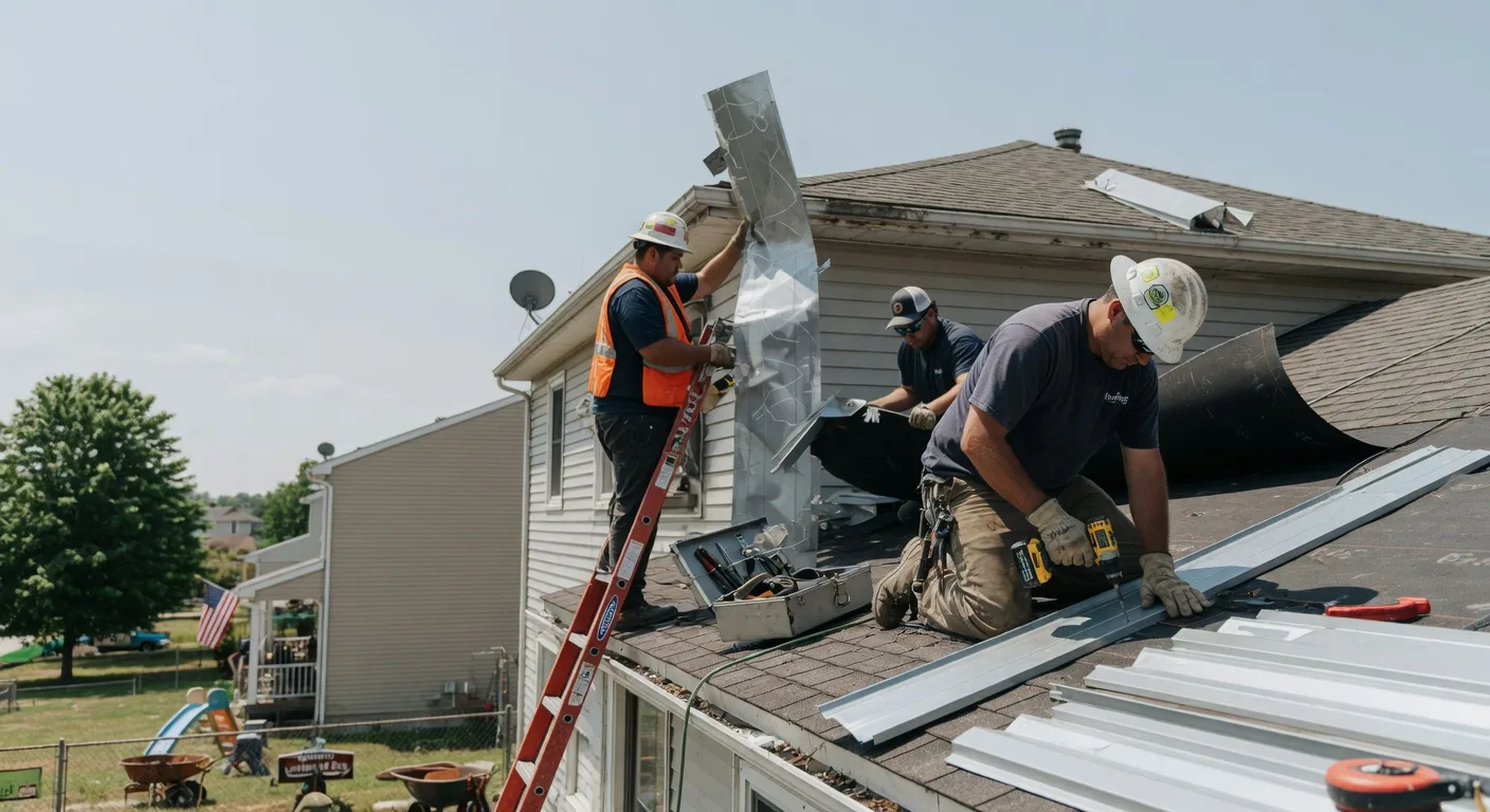 Storm Damage Metal Roof Repair in Waveland, IN